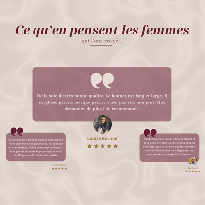 Le Cocon – Bonnet de nuit protecteur - 100% soie de mûrier