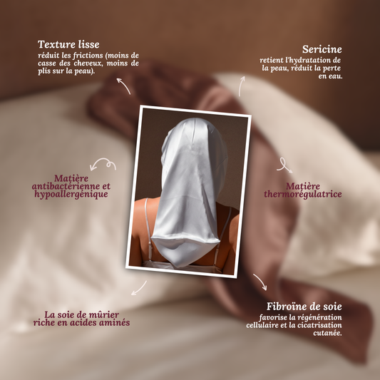 Le Cocon – Bonnet de nuit protecteur - 100% soie de mûrier
